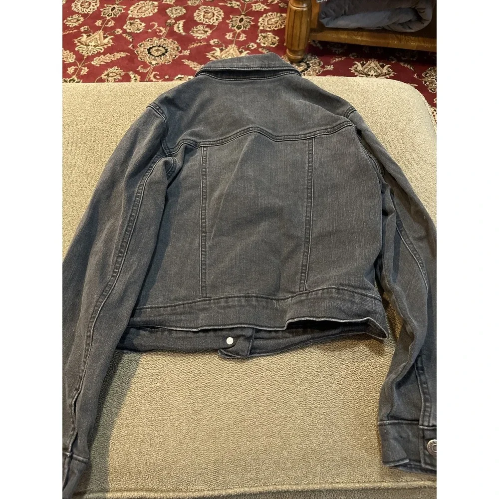 Girls Old Navy Stretch Black Denim Jean Jacket Small Size Large 10-12 (AH)